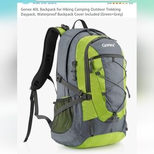 Gray and Green Hiking Backpack